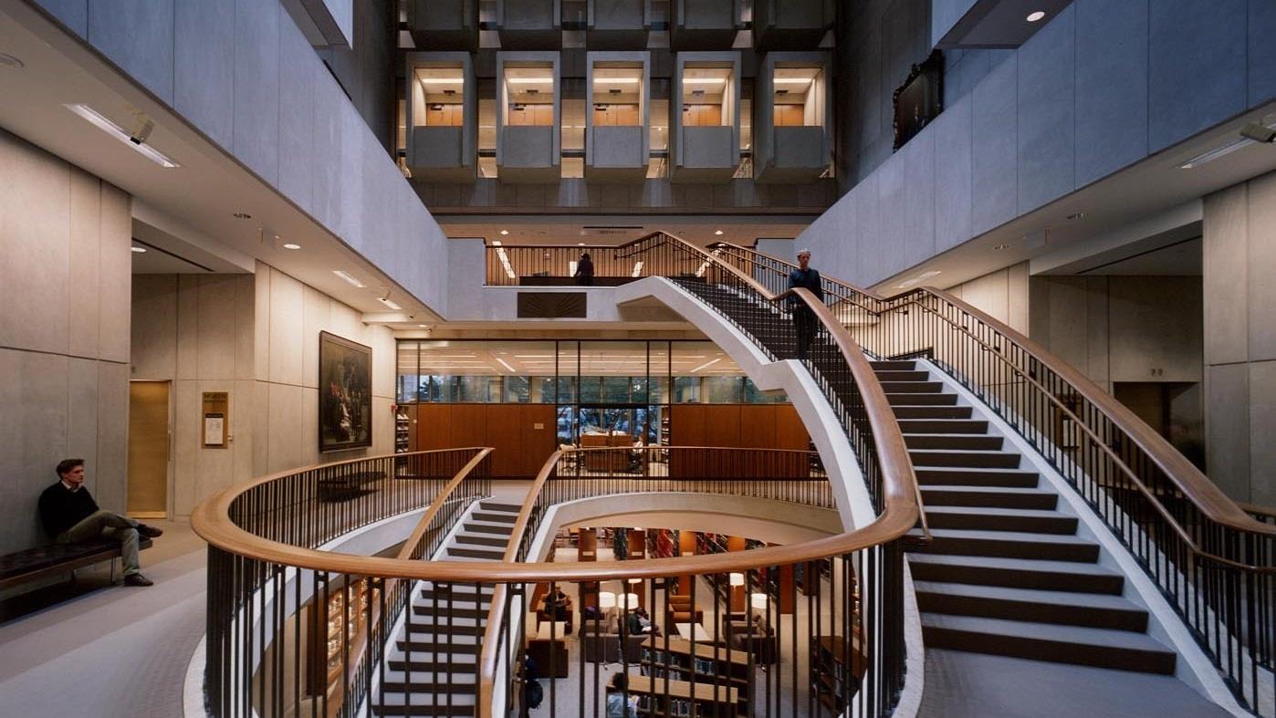 staircase inside the library